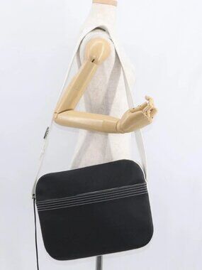 LOEWE Anagram Shoulder Bag Leather Black Silver